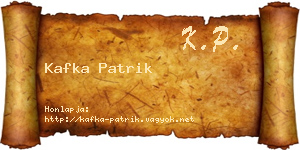 Kafka Patrik névjegykártya